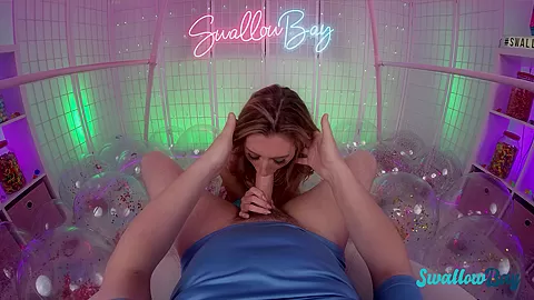 Swallowbay Sweet candygirl Addison Vodka licking, sucking and riding on dick
