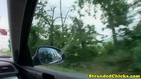 Hitchhiking eurobabe publicly nailed outdoors