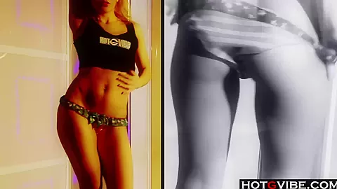 Hot blonde works the stripper pole