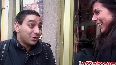 Dutch whore blows client and receives oral