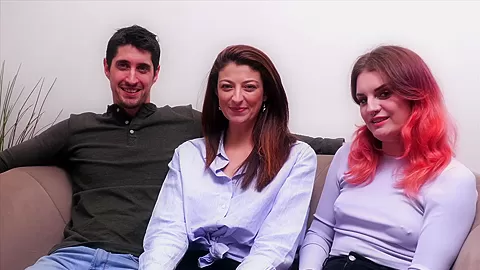 First lesbian experience in front of her husband
