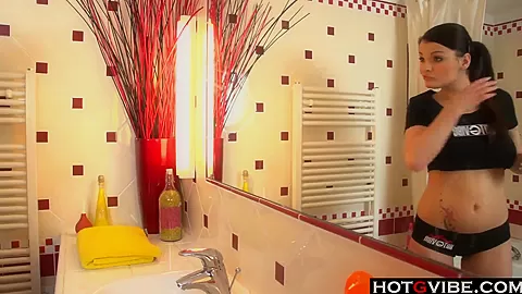 Hot Euro taking a bath