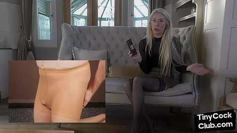 SPH amateur solo femdom British babe laughs at small cocks