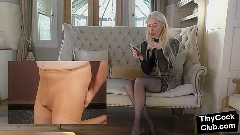 SPH amateur solo femdom British babe laughs at small cocks