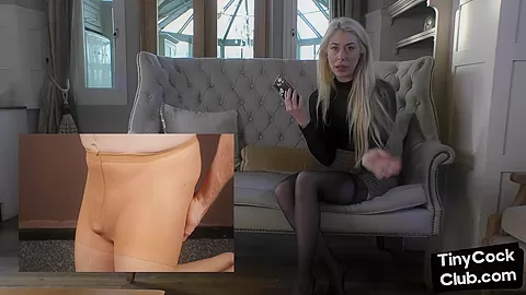 SPH amateur solo femdom British babe laughs at small cocks