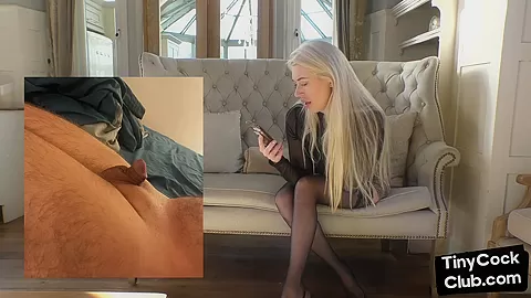 SPH amateur solo femdom British babe laughs at small cocks