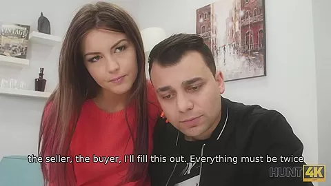 HUNT4K. Guy doesnt have enough money but his GF sells her pussy