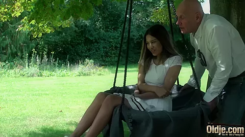 Sexy teen 18+ gets hard fucked by horny grandpa