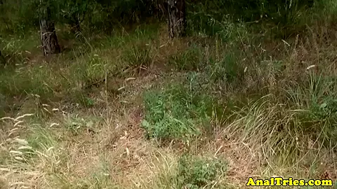 Outdoor amateur anally fucked by her lucky bf