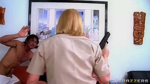 Hot blonde babe officer Krissy gets banged