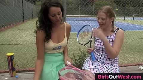 Hot female tennis couch licked by her cute lesbian trainee