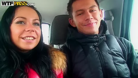 A couple spends a romantic day at a ski lodge