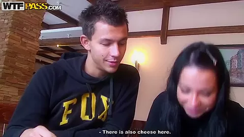 A couple spends a romantic day at a ski lodge