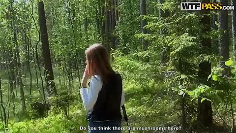Naughty Megan sucks her boyfriend's dick in the park