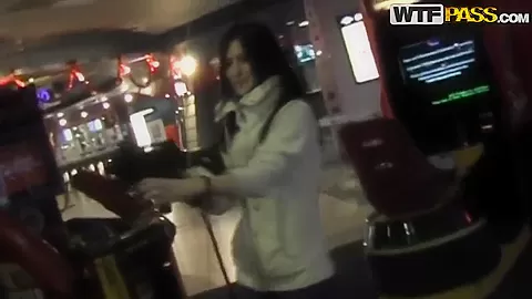 Arousing babe Nika gets nasty in public toilet