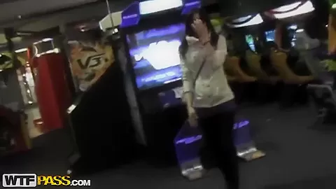 Arousing babe Nika gets nasty in public toilet