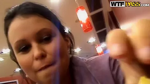 Black haired Krystinka gets filmed in close up