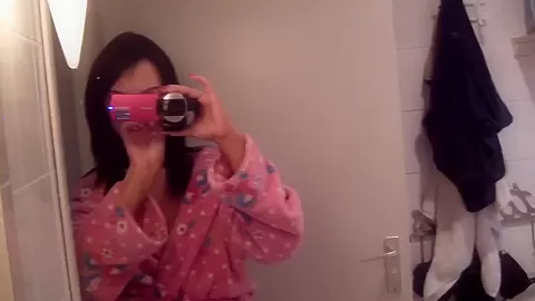 Arousing brunette Ella sucks a meaty dick in bedroom