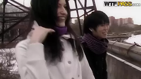 Pretty chick sucks big dick of dude outdoor