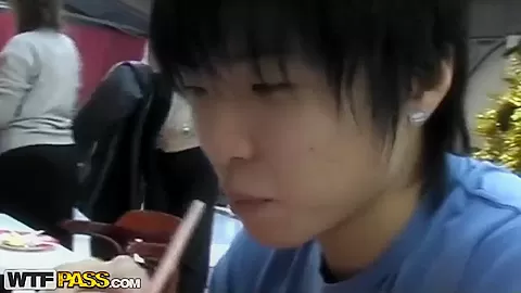 Pale black haired babe Nika gets filmed in public