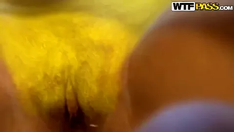 Cute amateur babe gets her body painted by dude