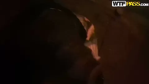 Young couple fucks in a dark public place before eating