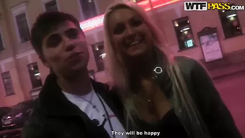 Stunning blonde girl Jocelyn agreed to fuck with strangers for some money