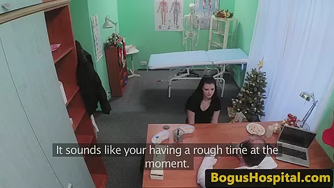 Euro patient cockriding her doctor in office