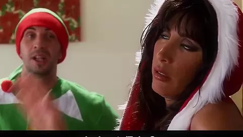 Amazing brunette Santa dicked by an elf