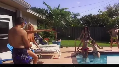 Delicious teen 18+ babes fuck by the pool