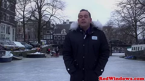Curvy amsterdam hooker being doggystyled