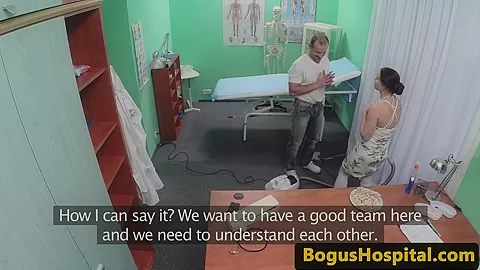Euro nurse pussyfucked by doctor in office