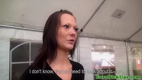 Real pulled euro fingered in pussy for cash