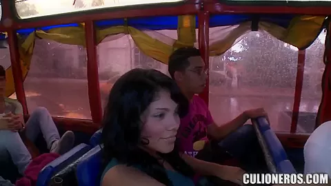 Liz Paola has some fun on the bus