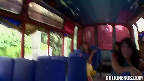 Liz Paola has some fun on the bus
