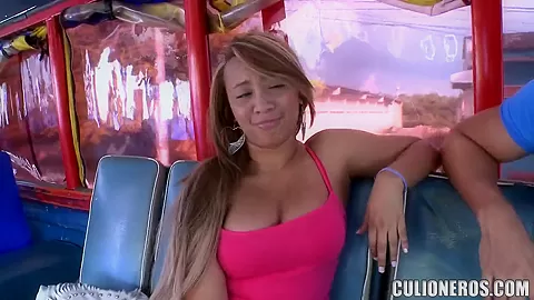Hot big boob girl Alejandra tours around