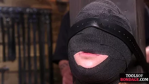 Sensory deprivation bitch caned