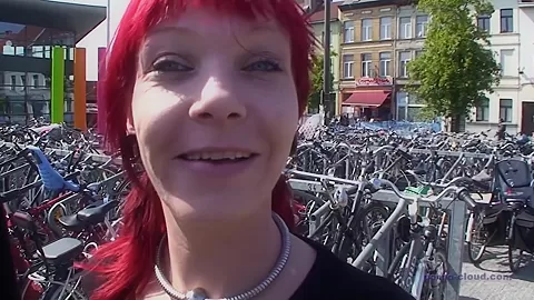 Public redhead milf gets slammed