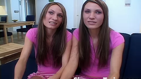 Tall sexy teen 18+ twins enjoying mutual masturbation