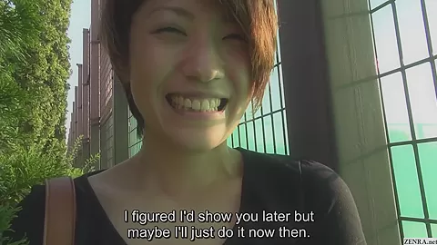 Gorgeous short hair Japanese amateur hot pants walk in public