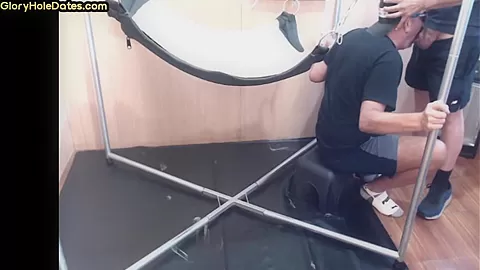 Gloryhole nympho gay penetrated in anal hole by huge dick