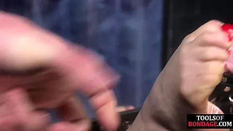 Hairy pussy redhead sub gets whipped by CMNF master