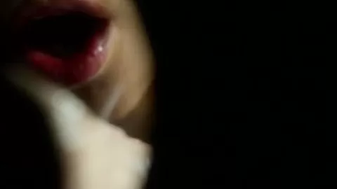 WAM inked babe cocksucking at the gloryhole