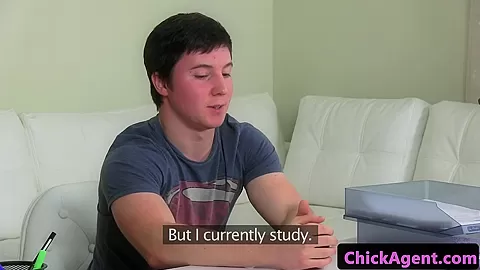 Gorgeous european agent fucks client