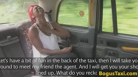 Ebony brit beauty sucking cock and balls