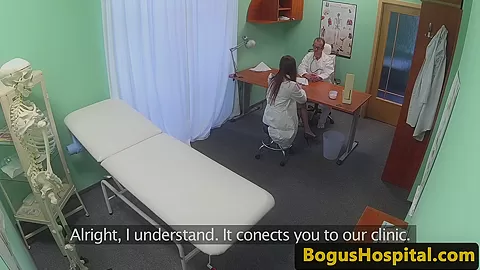 Real doctor fucks her naive colleague