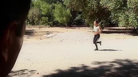 Jogging skank roughly pussypounded by maledom