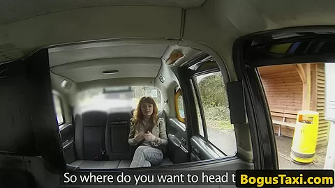 Ginger british babe tonguing cabbies arse