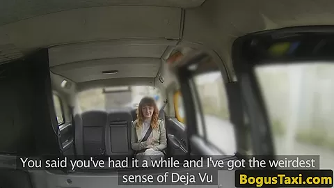 Ginger british babe tonguing cabbies arse