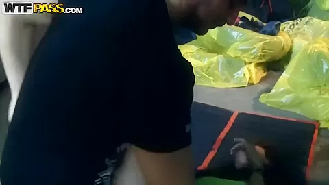 Slutty babe is fucked in mouth and asshole
